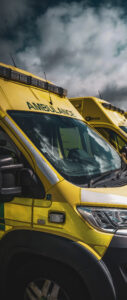 Picture of ambulances in the UK parked and ready to go